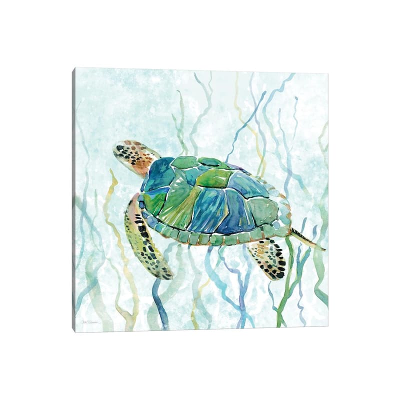 iCanvas Sea Turtle Swimming Canvas Print